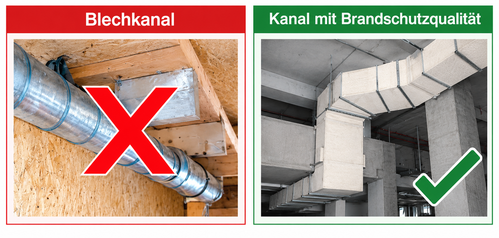 Blechkanal vs. Brandschutzkanal