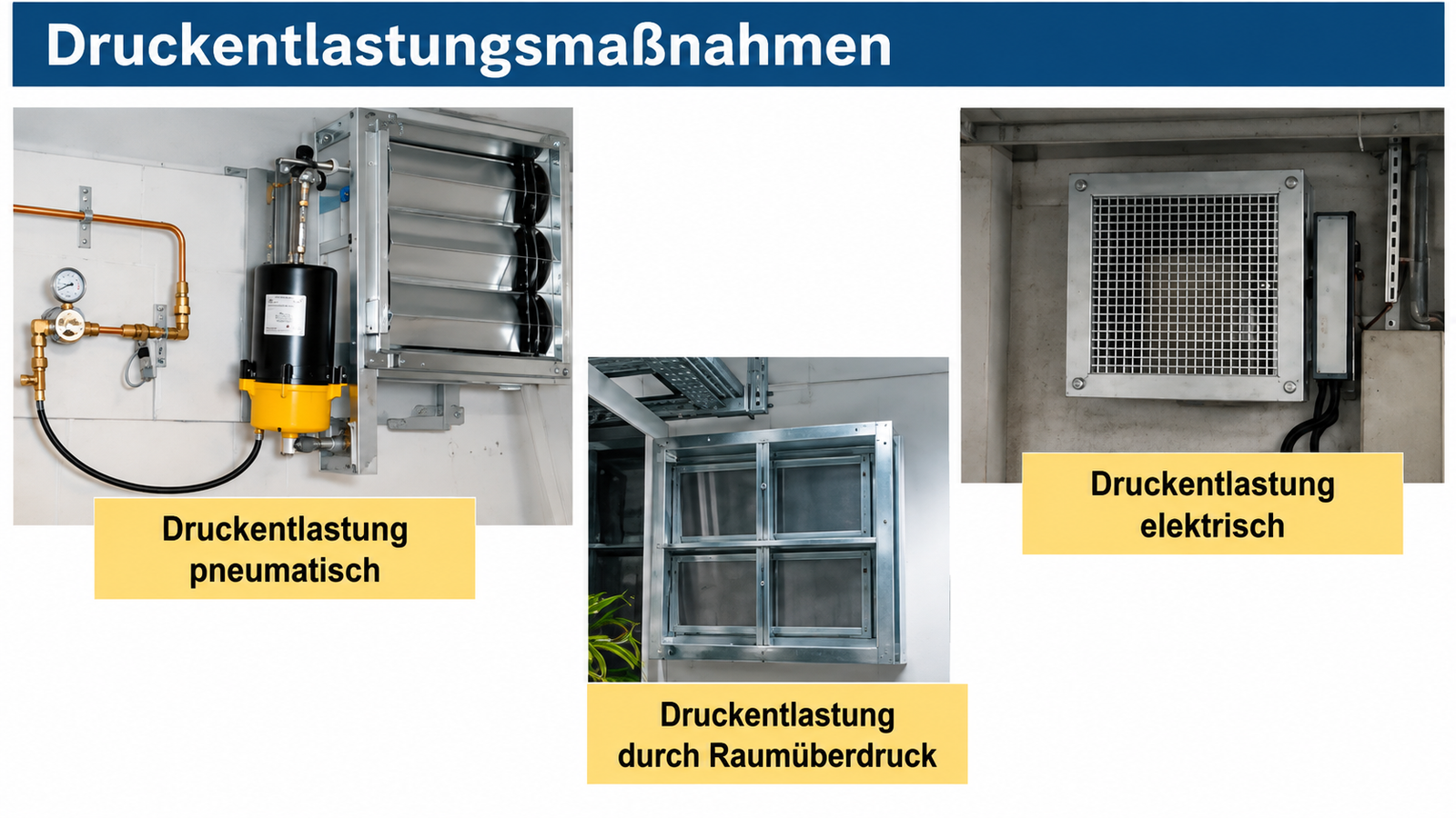 Druckentlastungsmaßnahmen für Gaslöschanlagen